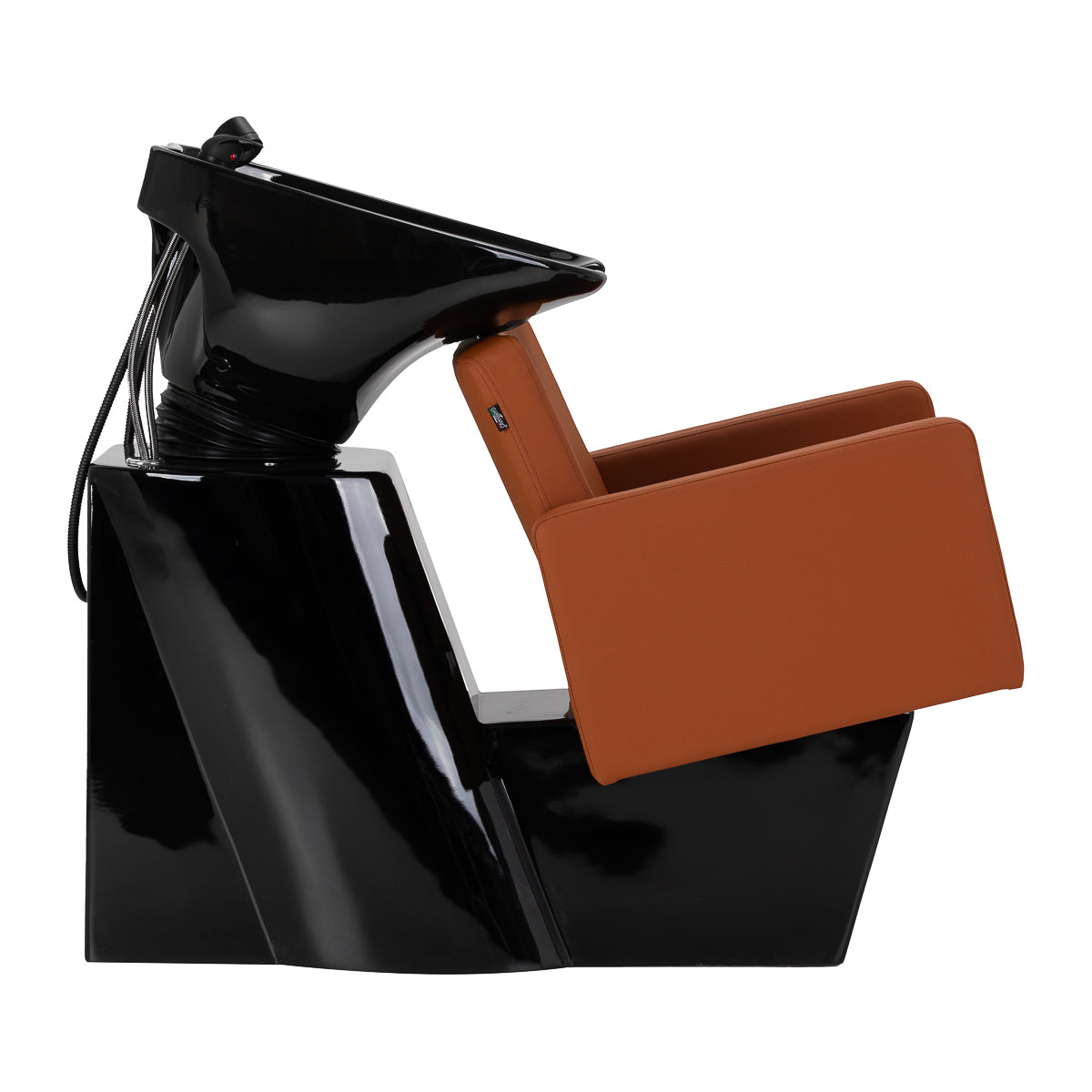 Gabbiano Vitoria brown hairdressing wash unit with sink and chair, designed for professional salon use.