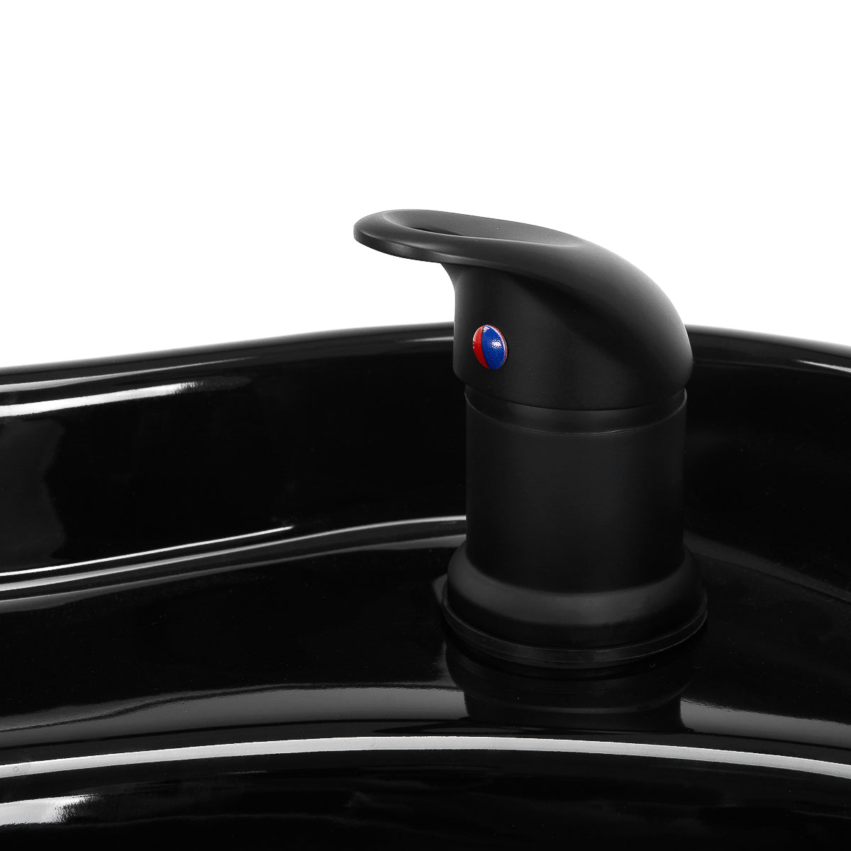 Gabbiano Vitoria brown hairdressing wash unit with ceramic basin and adjustable chair for salon use.