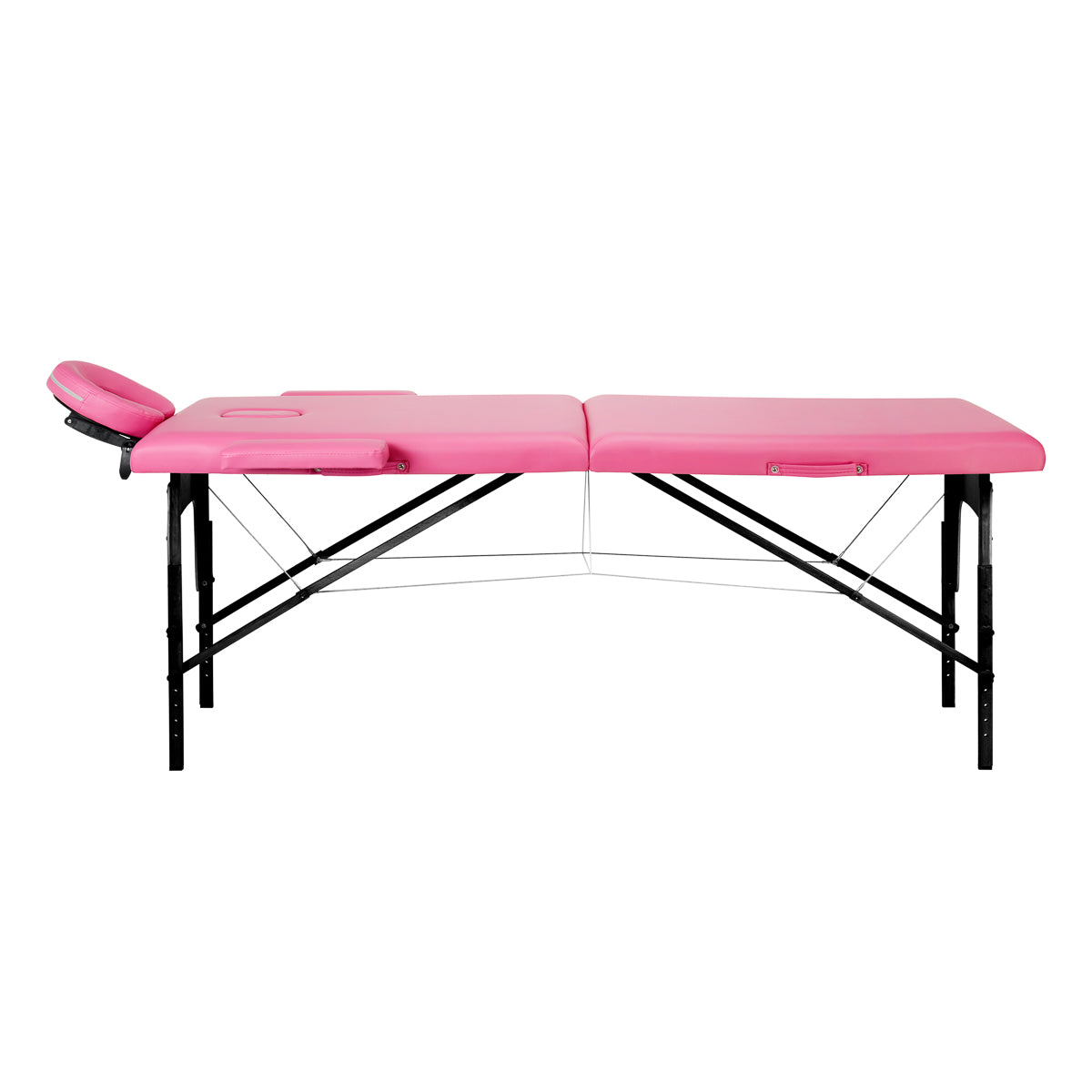 BALANCE wooden folding massage table 2 segment pink and black - BVShop
