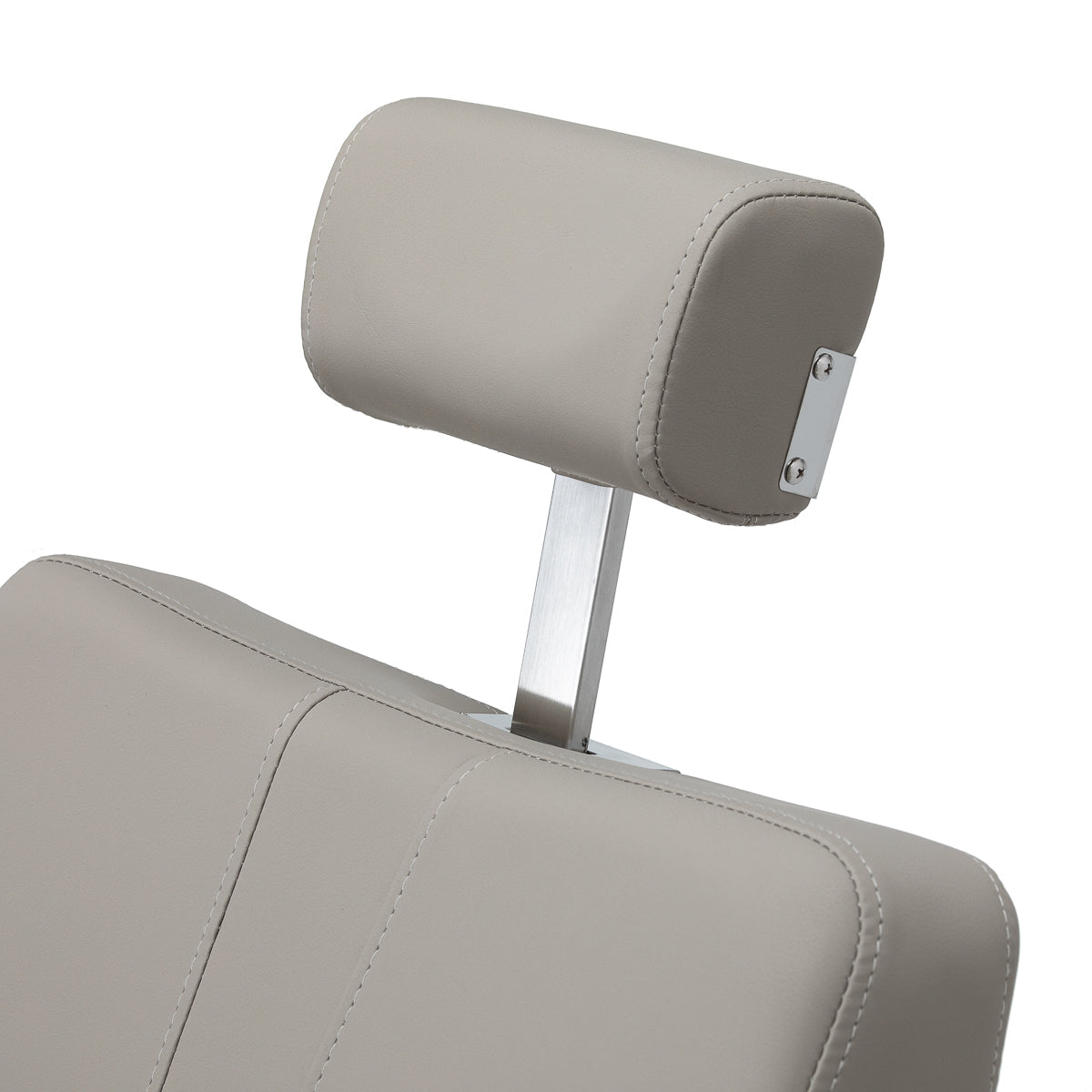 Grey Gabbiano Athena barber chair with padded seat and backrest, adjustable height, and sleek modern design for barbershop furniture.