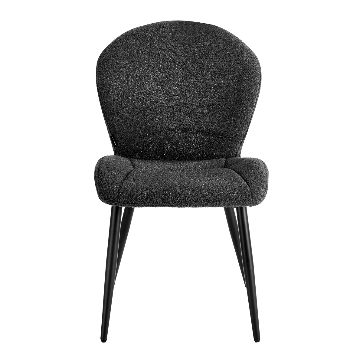 4RICO Lucente black sherpa chair with profiled backrest and black metal legs
