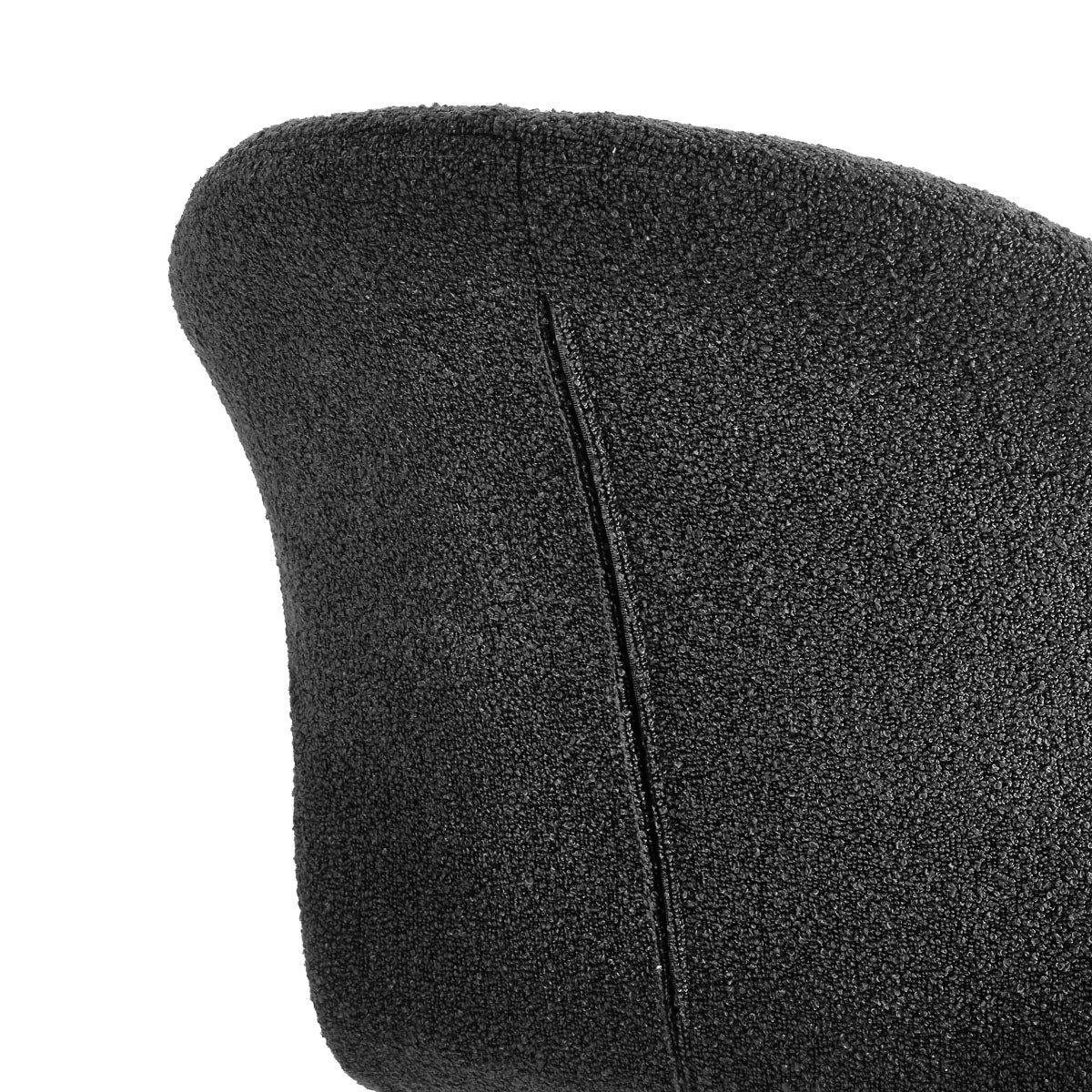 4RICO Lucente black sherpa chair with profiled backrest and black metal legs