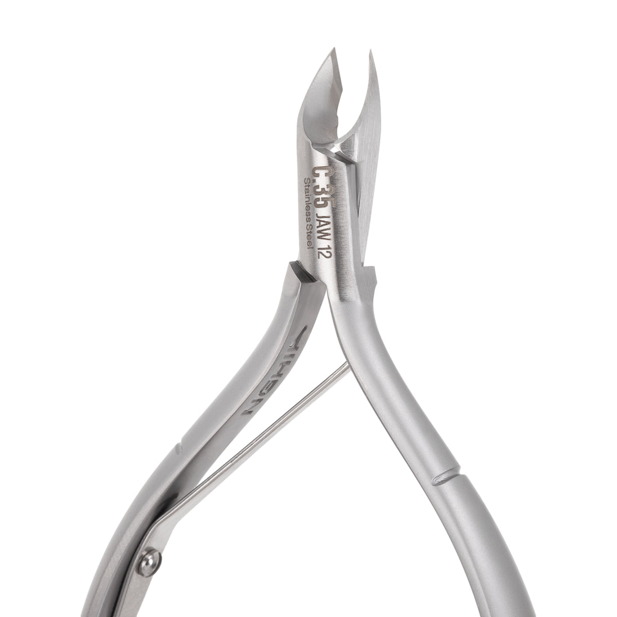 NGHIA C-35 cuticle nippers with 12 mm jaw width, stainless steel manicure tool for precise cuticle trimming