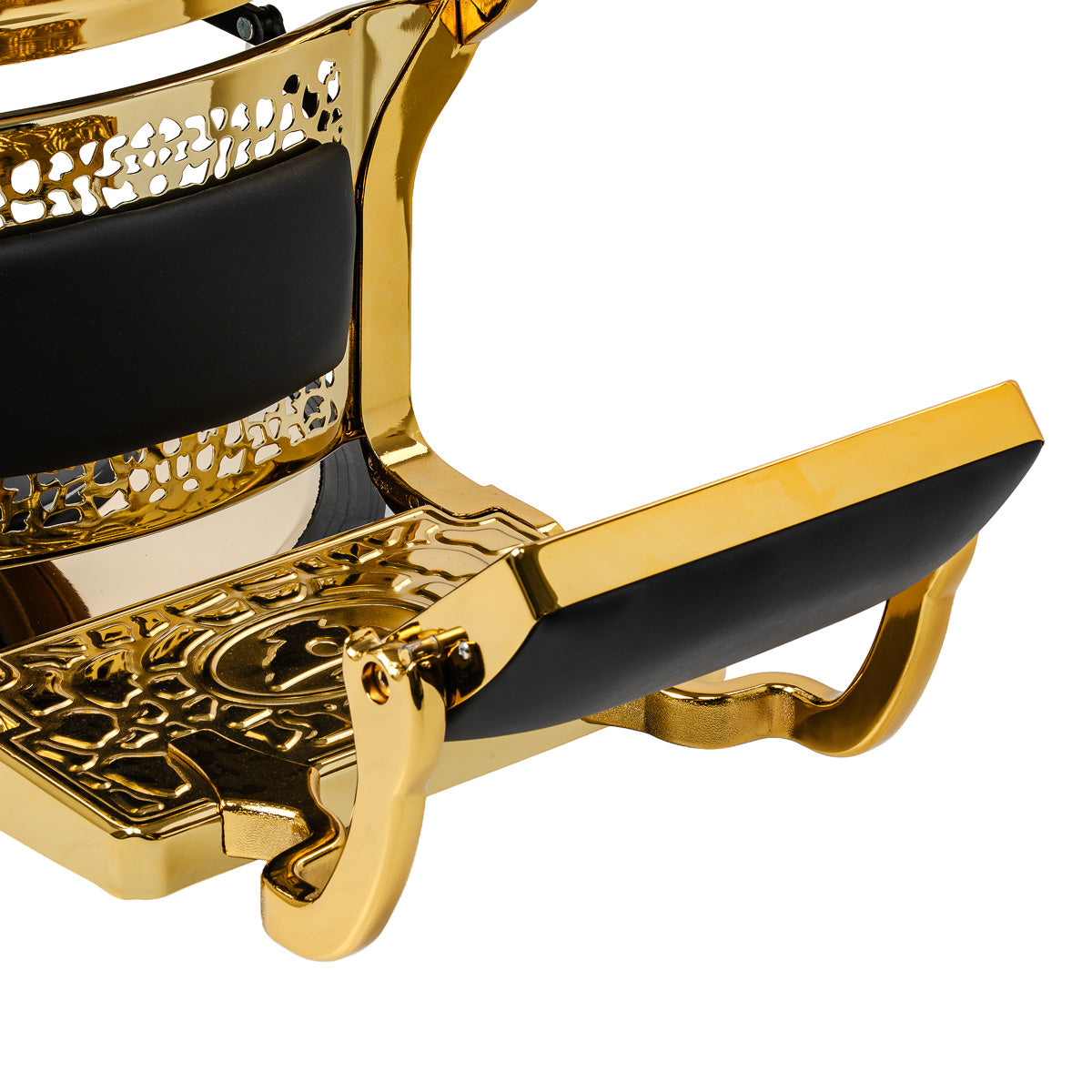 Gabbiano Niccolo barber chair with stable gold-tone round base