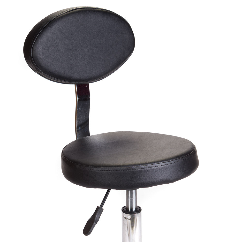 Cosmetic Stool with backrest BH-7289 Black - BVShop