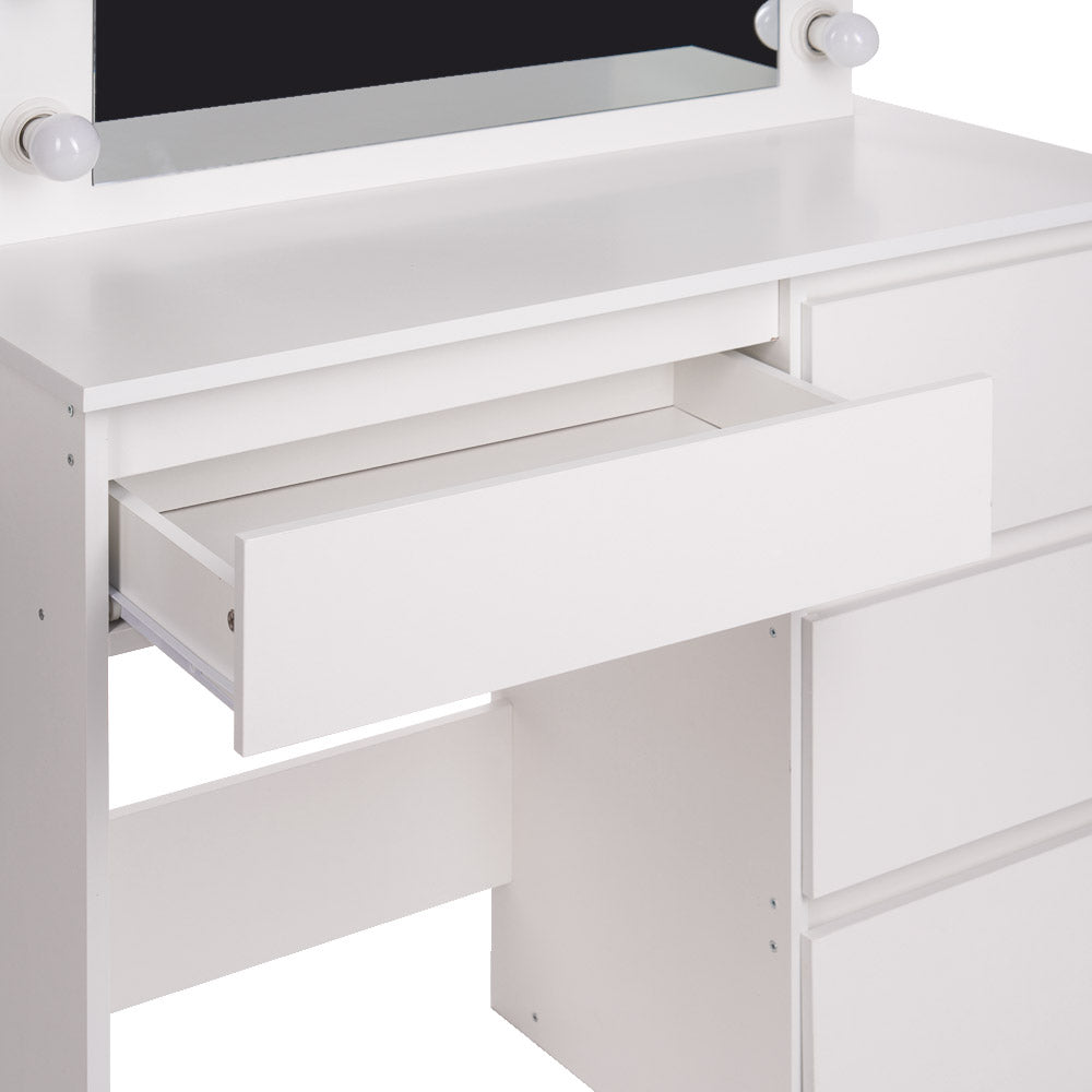 EVA White Vanity Table with LED Illuminated Mirror - BVShop