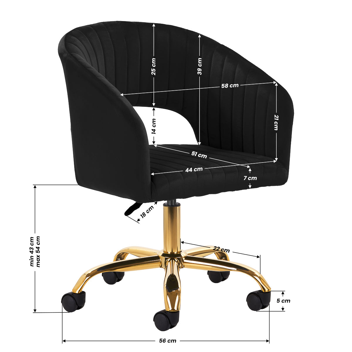 4Rico swivel chair QS-OF212G black - BVShop