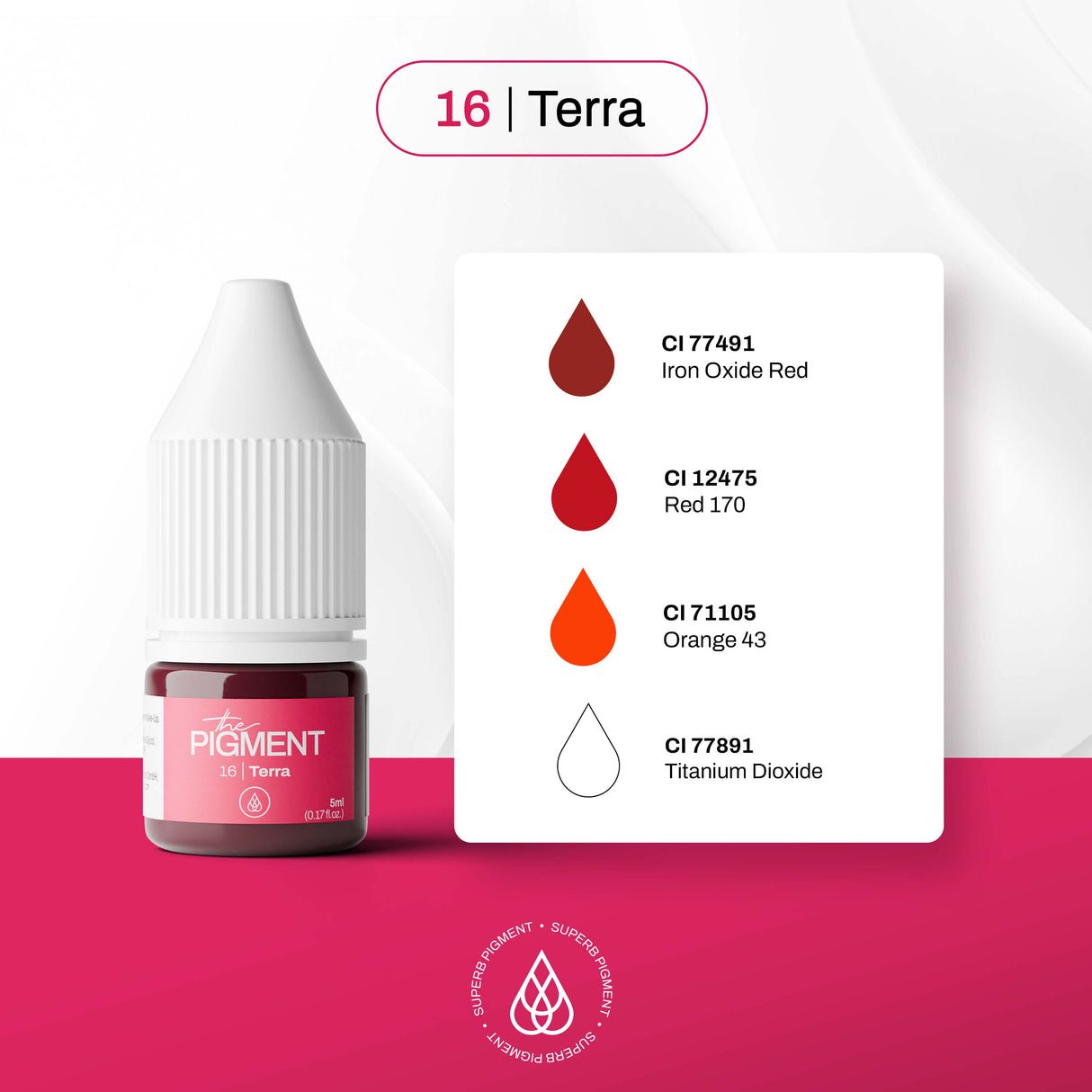 The Pigment 16 Terra 5ml PMU pigment for ombre lips