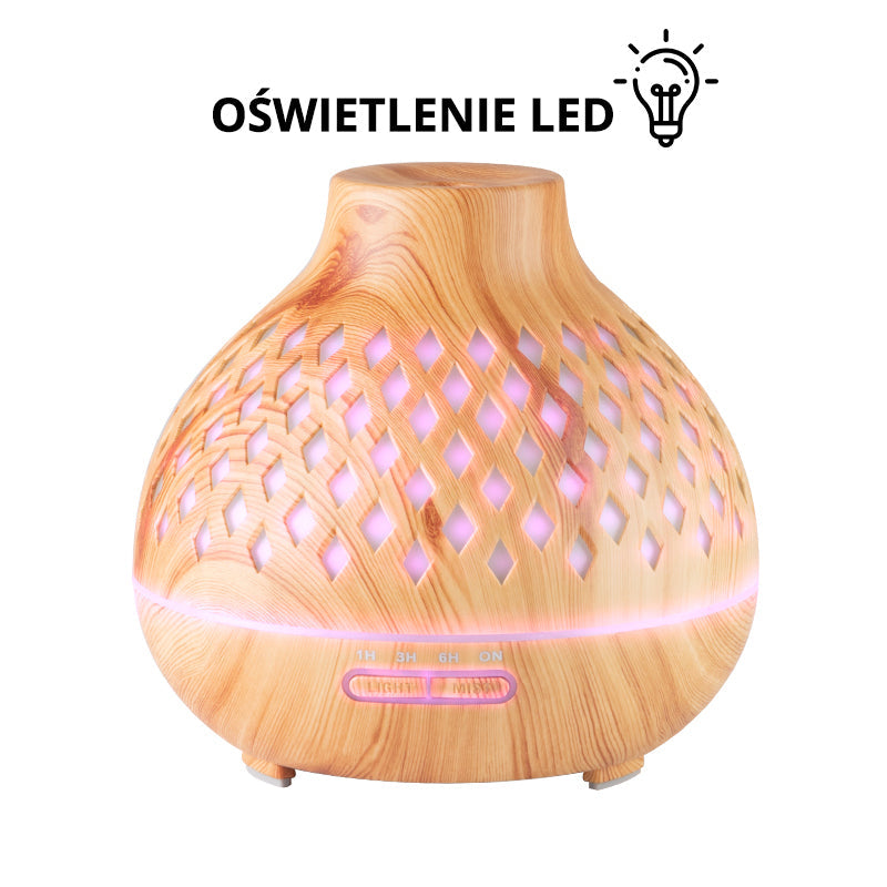 Aroma diffuser spa air humidifier 10 light wood 400ml + timer - BVShop