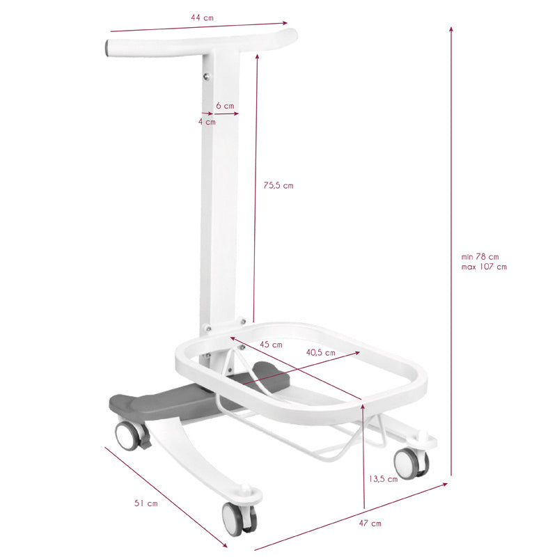Comfort pedicure tray on wheels with lift function - BVShop