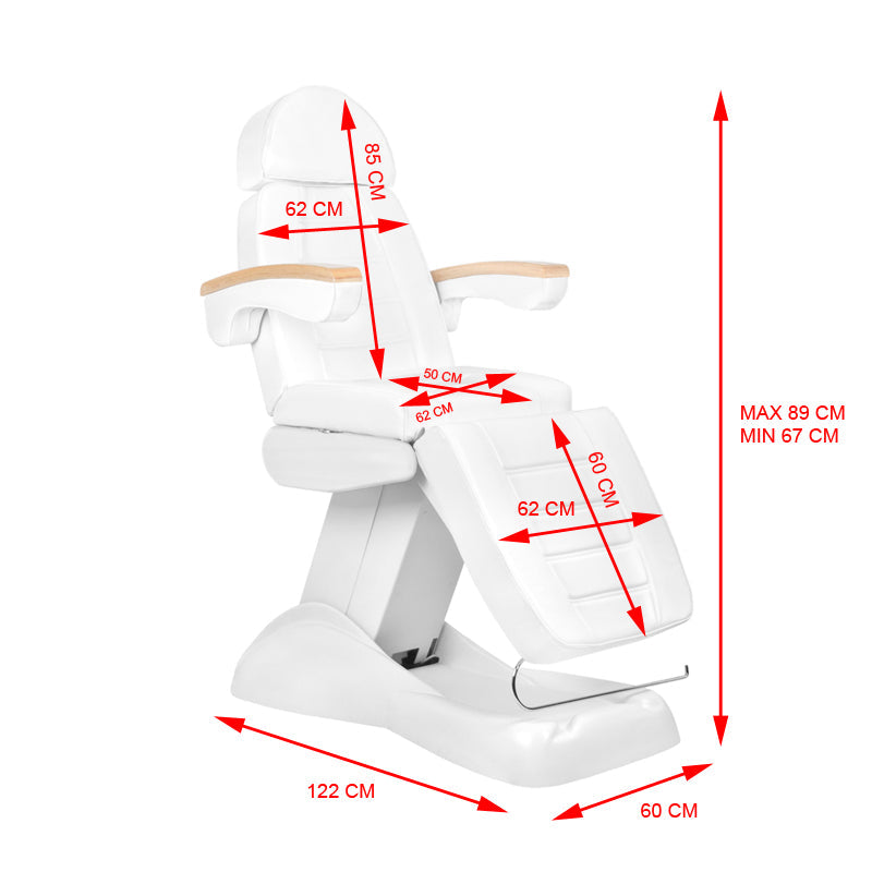 COSMETIC ELECTRIC CHAIR. LUX WHITE HEATED - BVShop