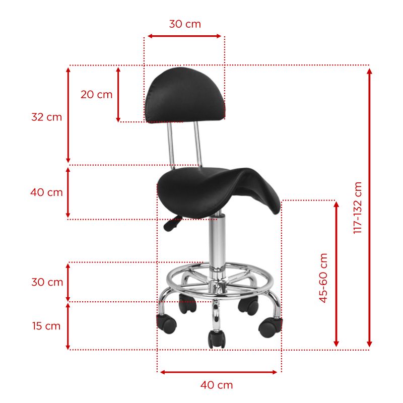 Cosmetic stool 6001 black - BVShop