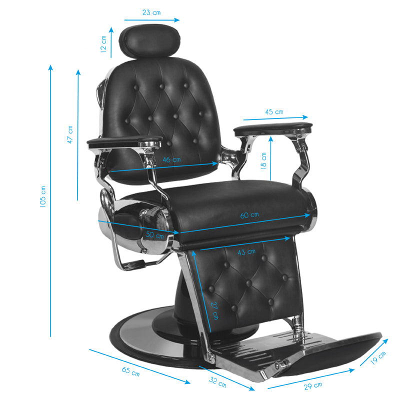 Gabbiano barber chair francesco black - BVShop