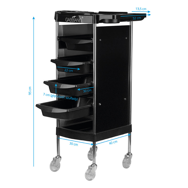 Gabbiano hairdressing assistant fx11-b black - BVShop