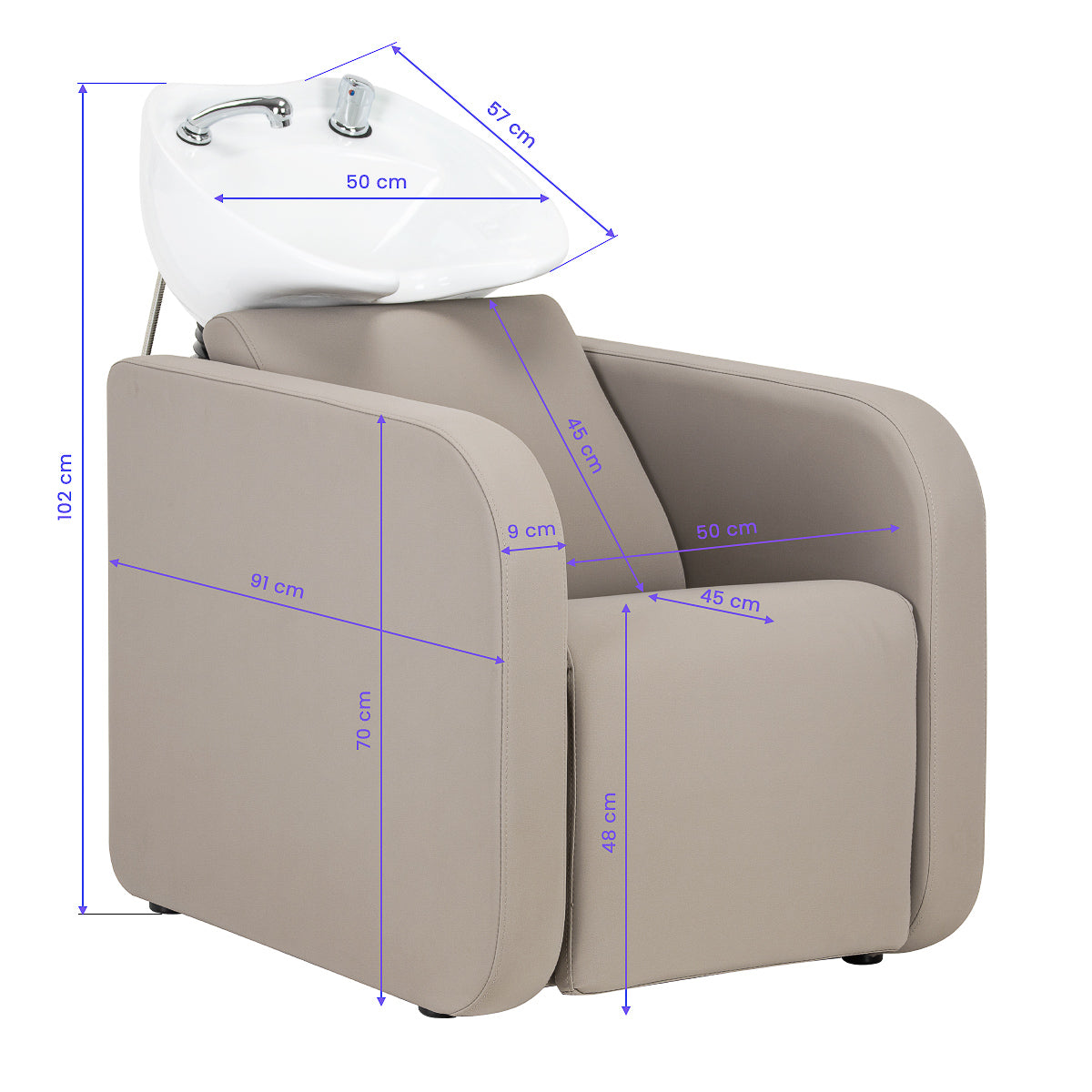 Gabbiano Sylvia hairdressing wash station beige - BVShop