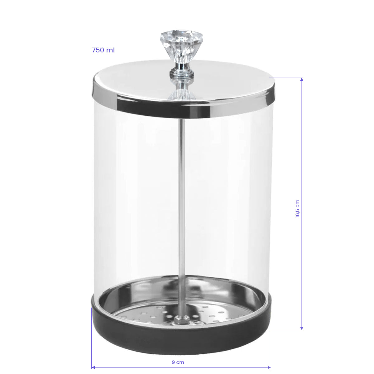 Glass container for disinfecting tools 750ml - BVShop