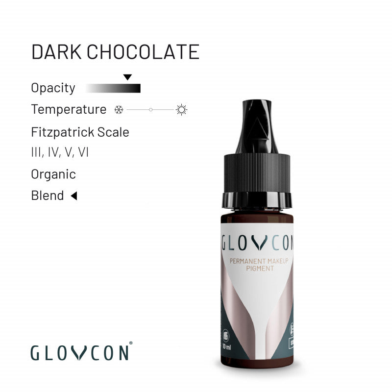 Dark Chocolate deep neutral brown PMU pigment for brows