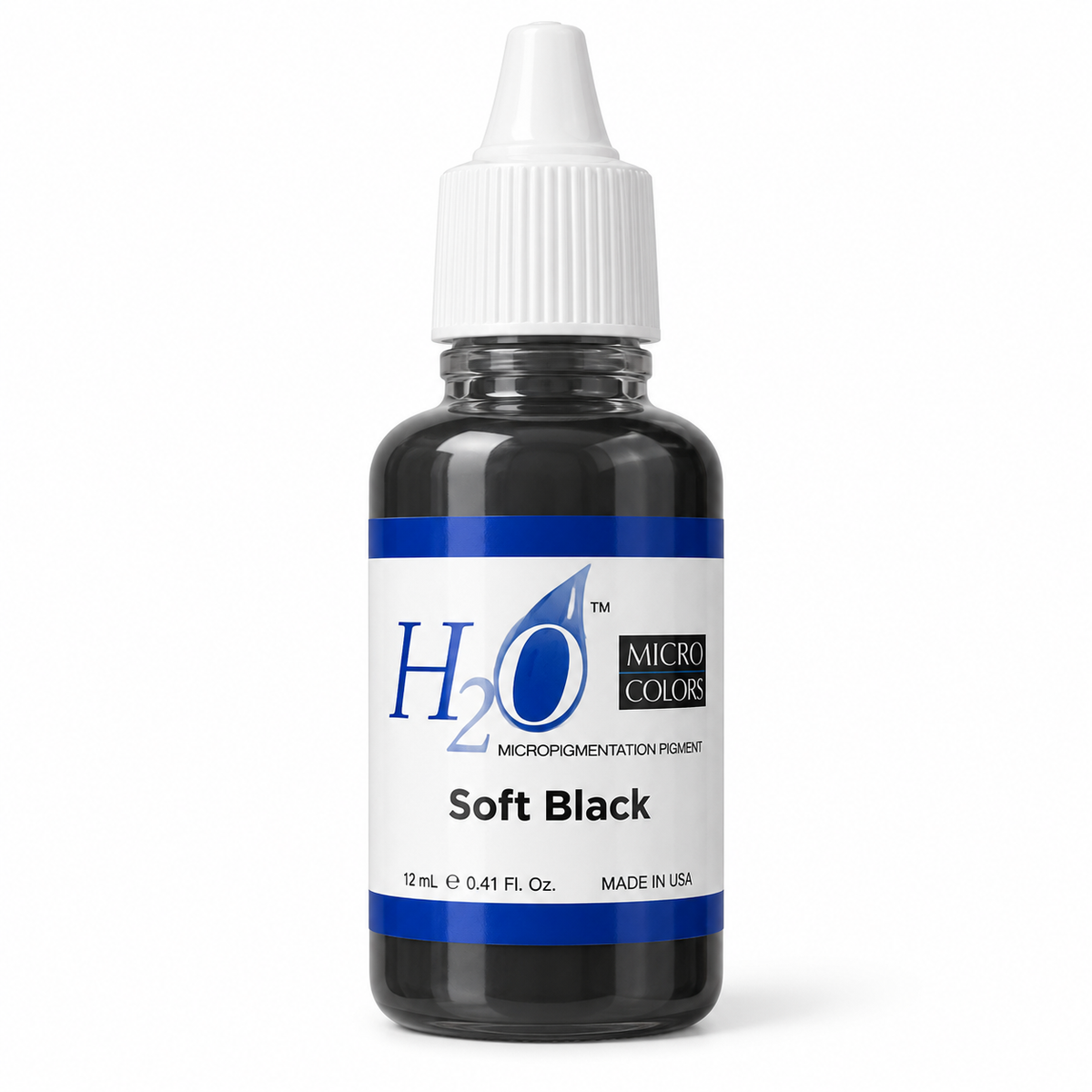 Li Pigments Micro Colors H2O Soft Black Practice Pigment 12ml — bottle on white background with soft shadow