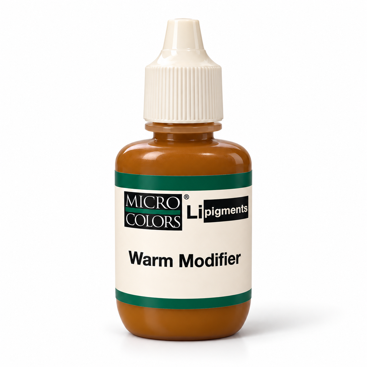Li Pigments Micro Colors Warm Modifier — bottle on white background with soft shadow