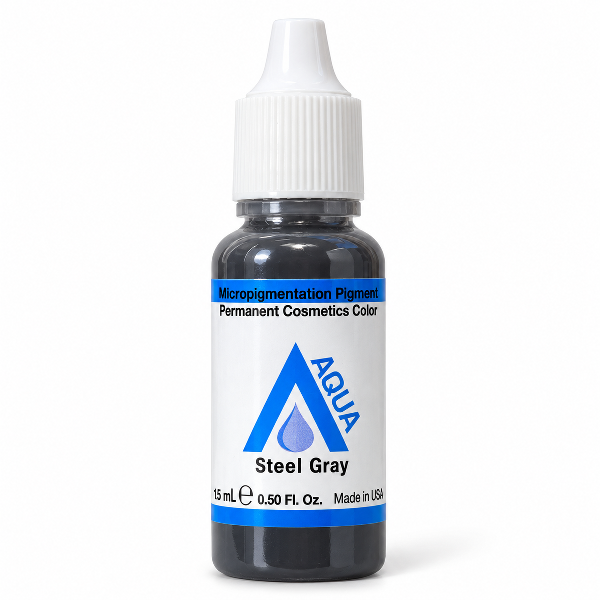 Li Pigments Aqua Steel Gray Pigment 15ml — bottle on white background with soft shadow