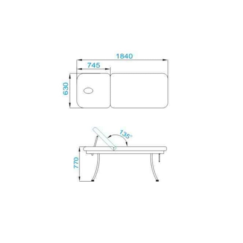 Massage bed azzurro 328 white - BVShop