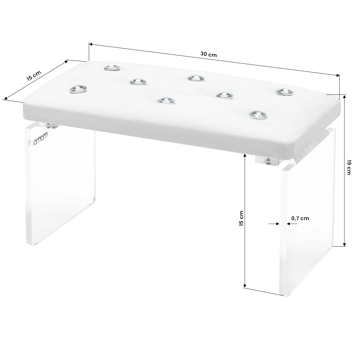 Momo Diamond manicure support stand Velour Ecru - BVShop