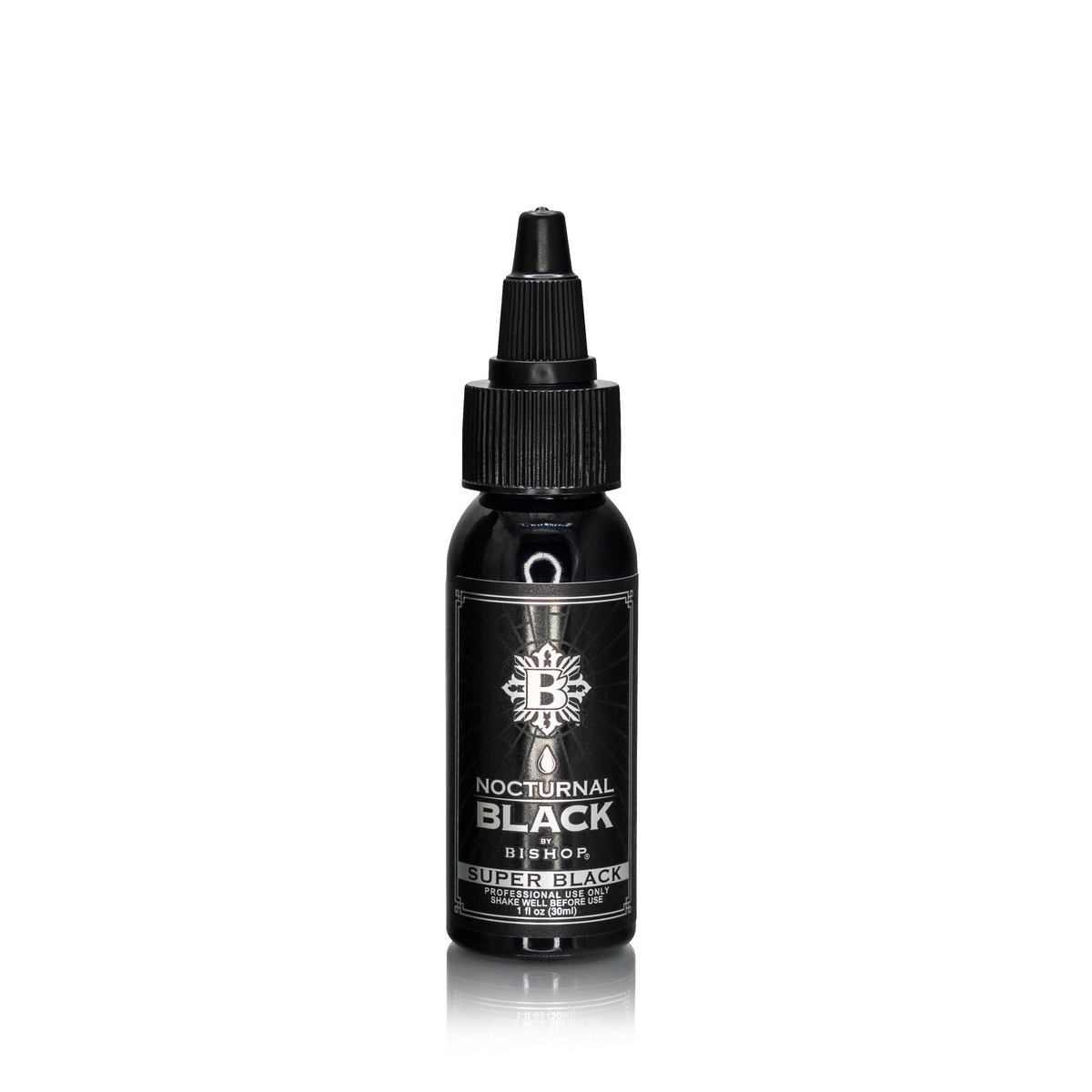 Nocturnal by Bishop Super Black 30ml bottle on white background