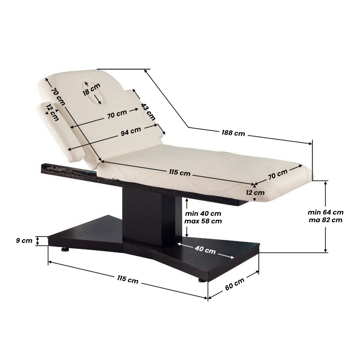 Spa cosmetic bed azzurro 805 1 strong venge / latte heated - BVShop