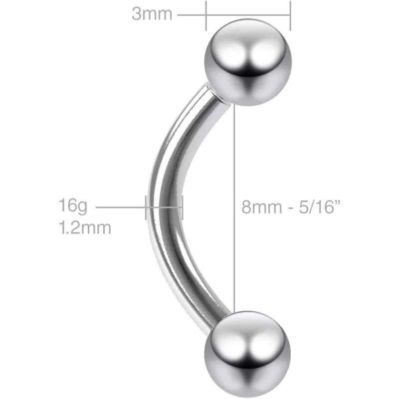Titanium Push In Curved Labret - BVShop