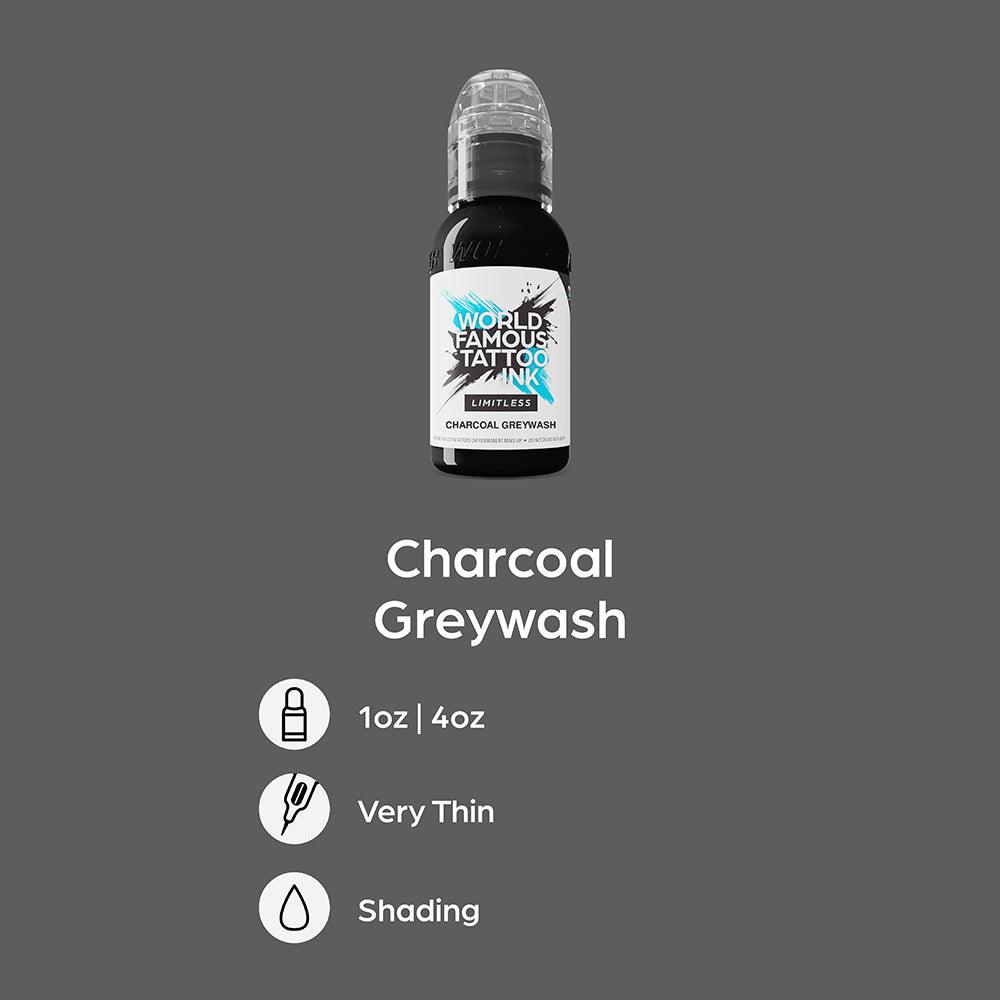 World Famous Limitless Tattoo Ink Charcoal Greywash - BVShop