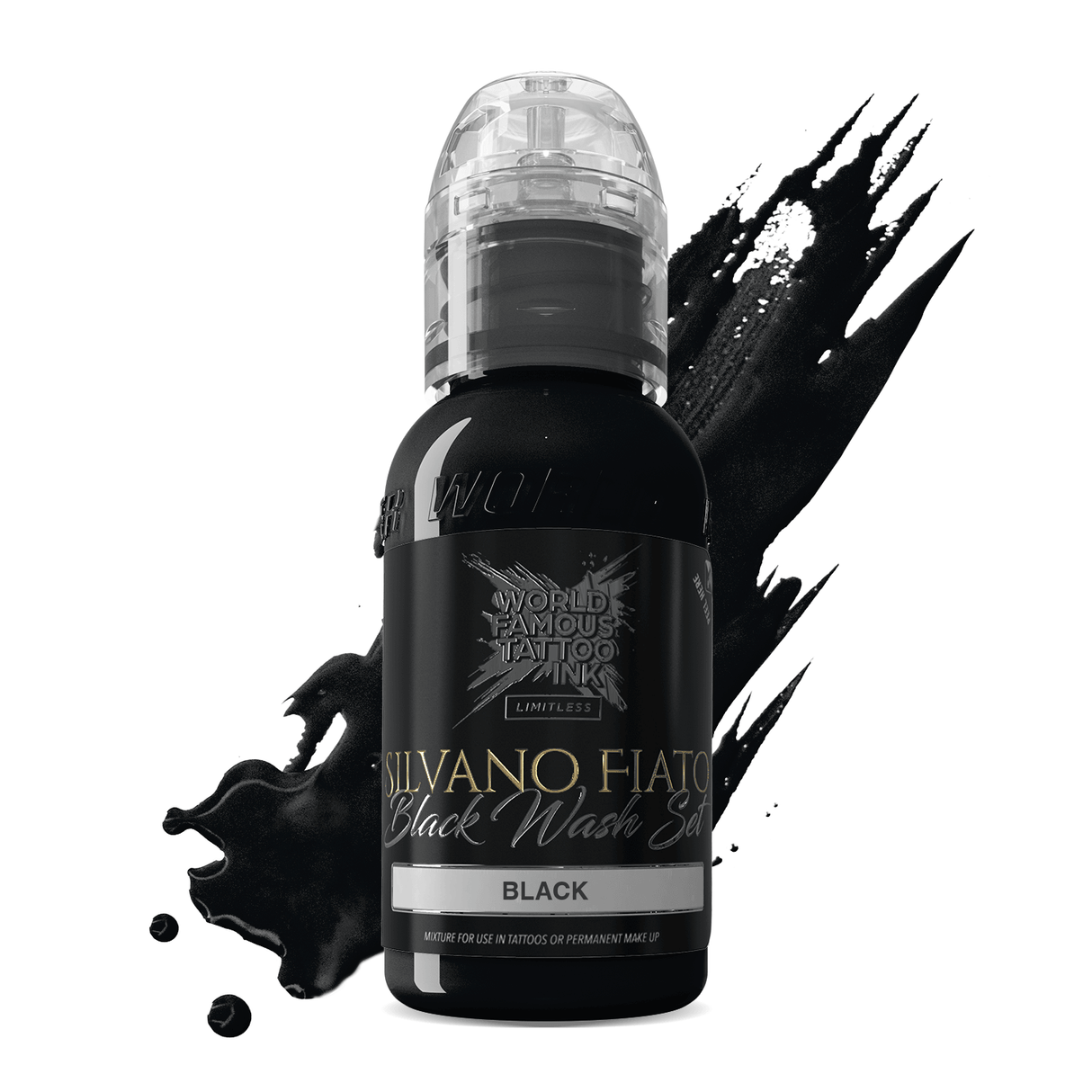 World Famous Limitless Tattoo Ink Silvano Fiato Blackwash Black 30ml - BVShop