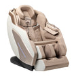White Sakura Prime 108 massage chair from Sakura Massage Furniture, showcasing plush upholstery and ergonomic design.