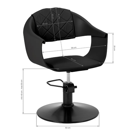 Hair System Halo noir hairdressing chair black - BVShop