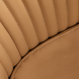 Hydraulic hairdressing chair with caramel upholstery and black base