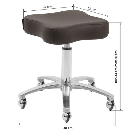 Brown Omega Supremo swivel stool with a cushioned seat and metal base, designed for comfort and style.