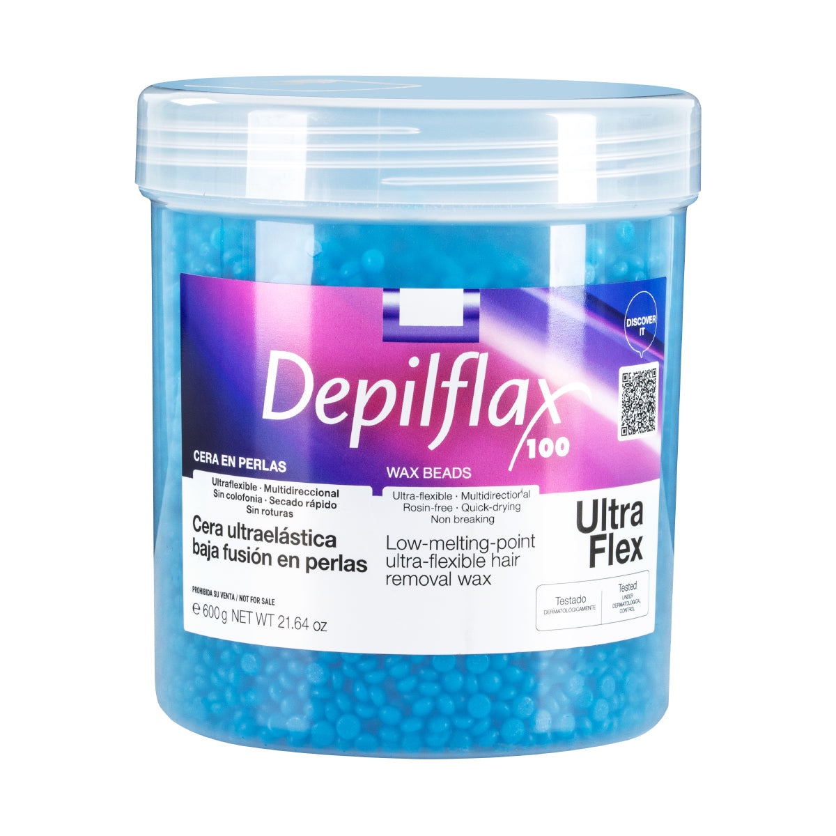 Depilflax 100 Flexible Low Melting Point Wax Ultraflex Blue 600g - BVShop