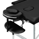 BALANCE aluminium folding massage table 2 segment black - BVShop