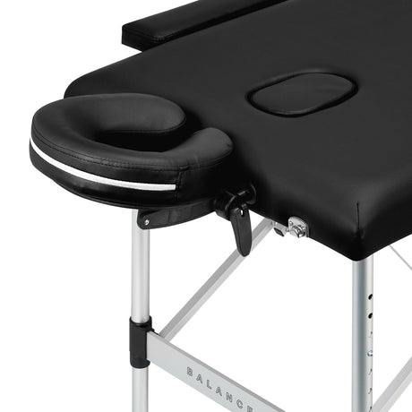 BALANCE aluminium folding massage table 2 segment black - BVShop