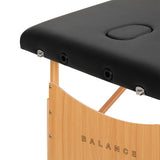 BALANCE wooden folding massage table 3 segment black - BVShop