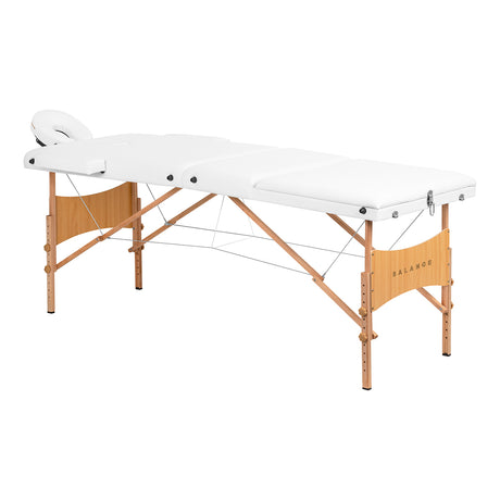 BALANCE wooden folding massage table 3 segment 190x70 white - BVShop