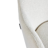 4RICO Intra white sherpa chair with rounded backrest and black metal legs