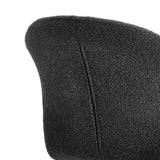 4RICO Lucente black sherpa chair with profiled backrest and black metal legs