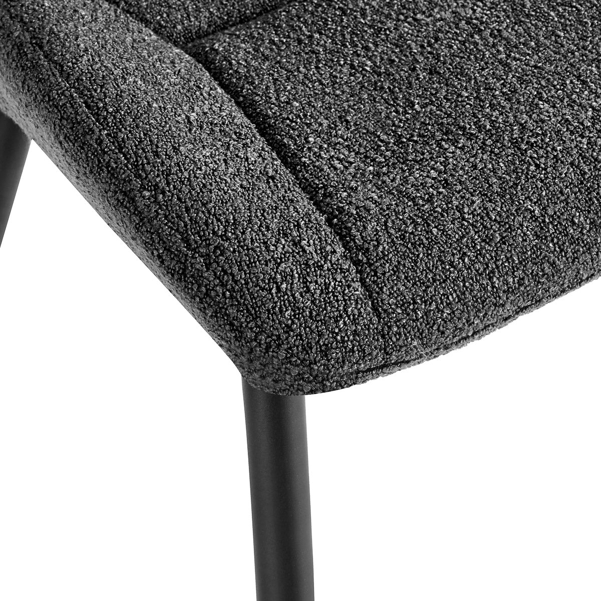 4RICO Lucente black sherpa chair with profiled backrest and black metal legs
