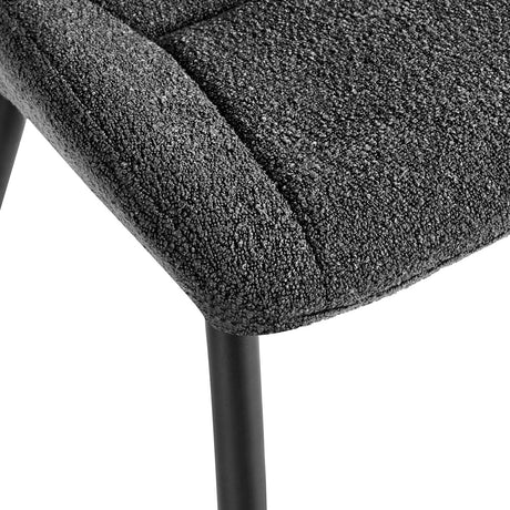 4RICO Lucente black sherpa chair with profiled backrest and black metal legs