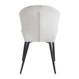 4RICO Lucente white sherpa chair with profiled backrest and black metal legs