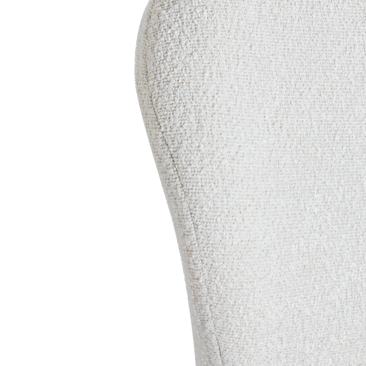 4RICO Lucente white sherpa chair with profiled backrest and black metal legs