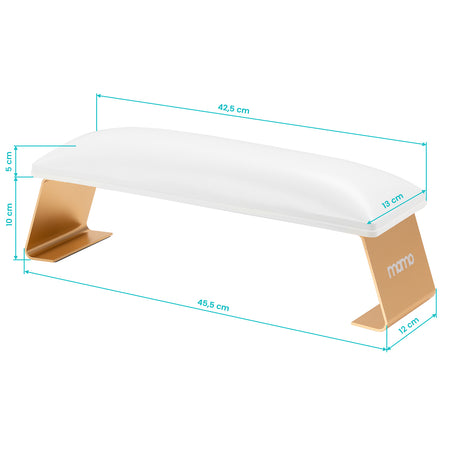White Manicure Support Momo 7-M from MOMO, a sleek beauty salon furniture piece with padded surface and ergonomic design.