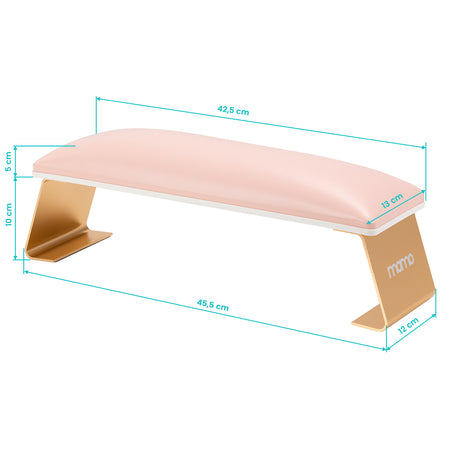 Pink Manicure Support Momo 7-M from MOMO, a beauty salon furniture piece with a cushioned surface for nail treatments.
