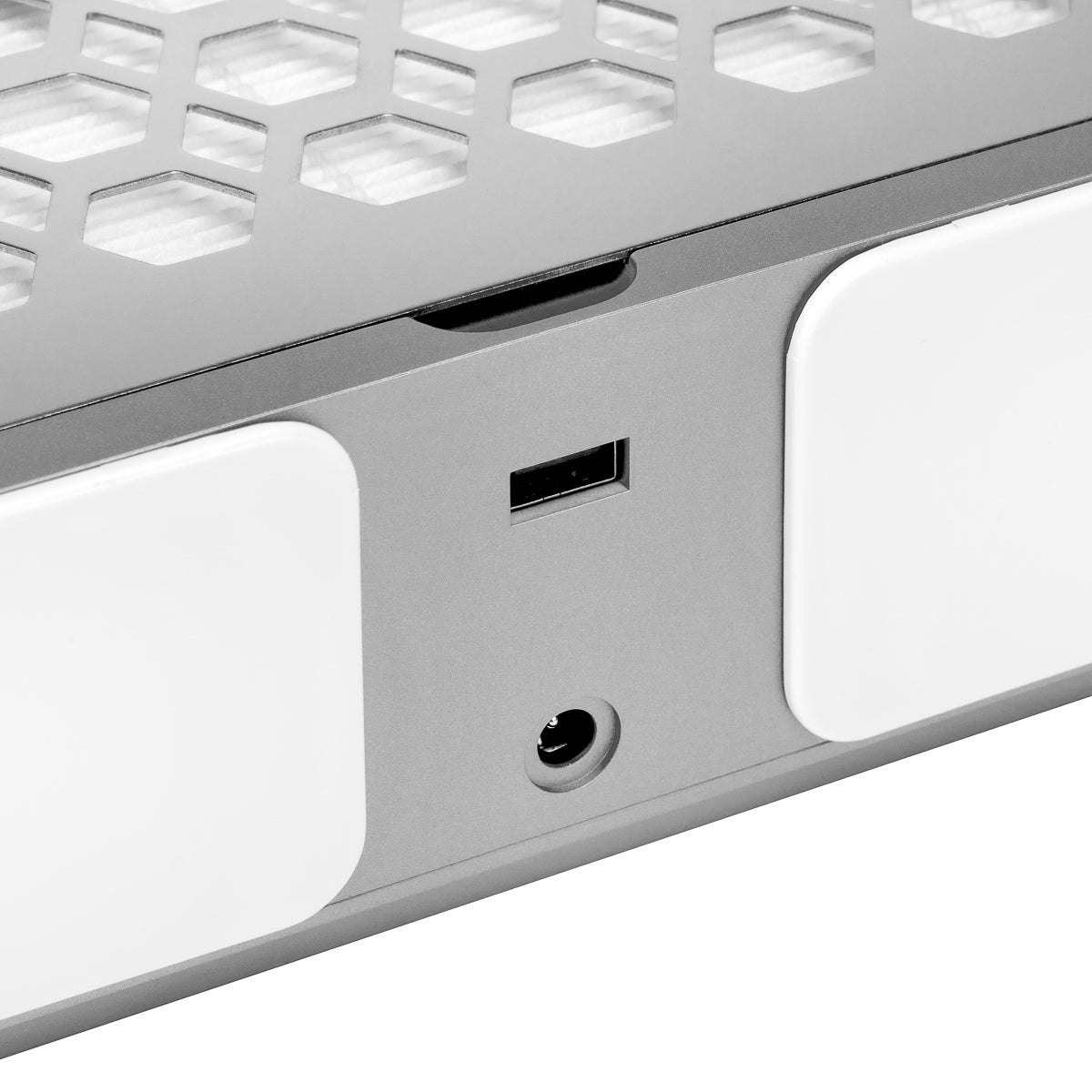 White and silver Dust Absorber MOMO P30 60W with sleek design and adjustable arm for effective dust removal.