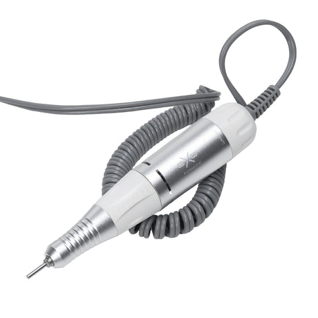 EXO Syntra Nail Drill 35W – White · Coiled handpiece cable